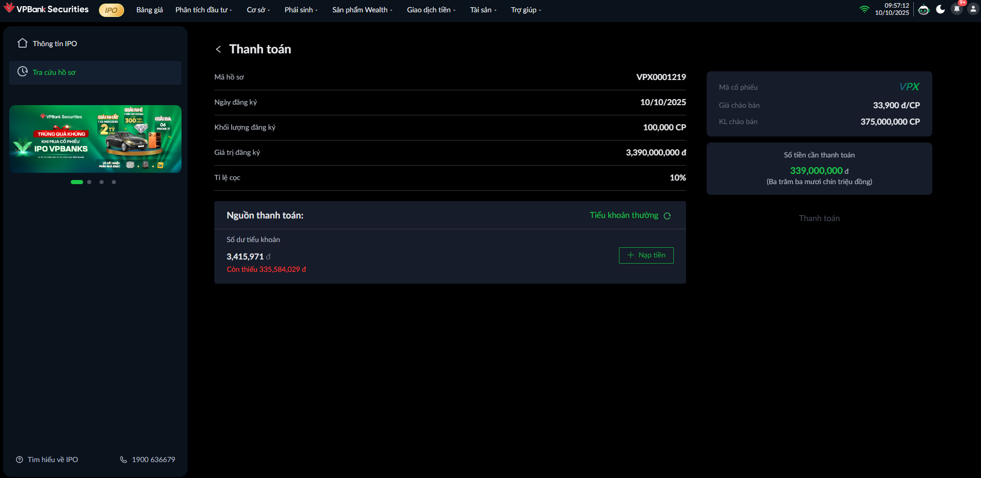 Thực hiện thanh toán