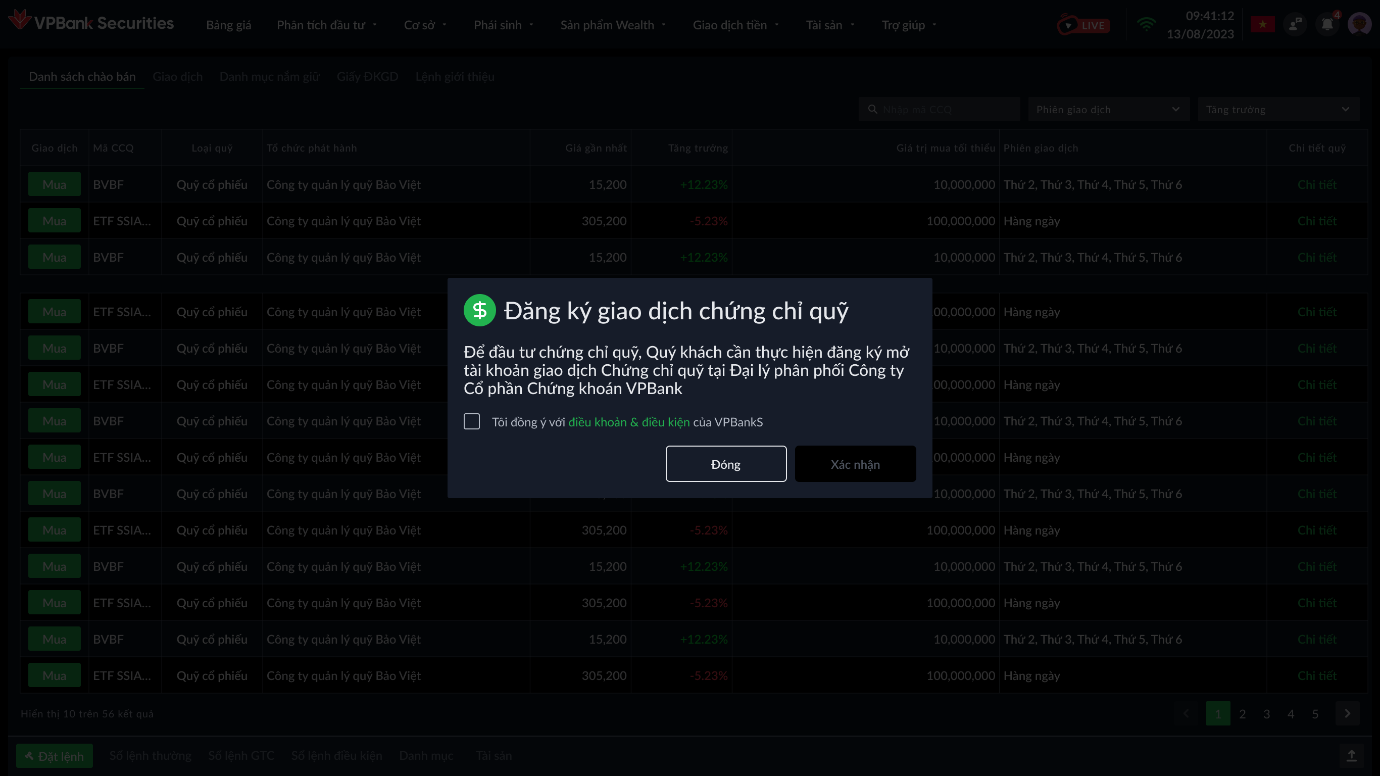 Đăng ký giao dịch CCQ