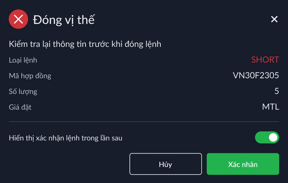 Đóng vị thế