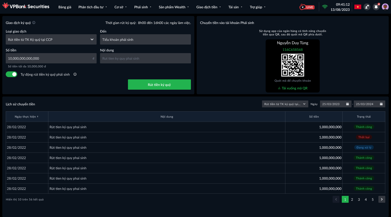 Rút tiền Ký quỹ