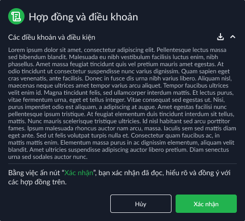 Xác nhận hợp đồng