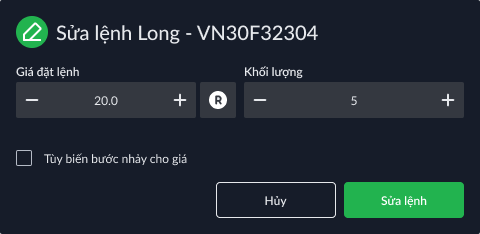 Màn hình Sửa lệnh