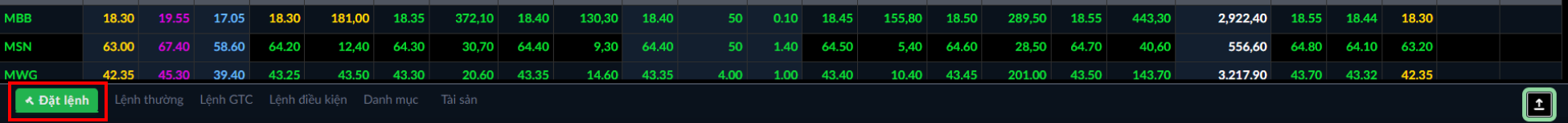 Cách 3: Qua Nút Đặt Lệnh Chung