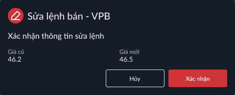 Xác nhận sửa lệnh